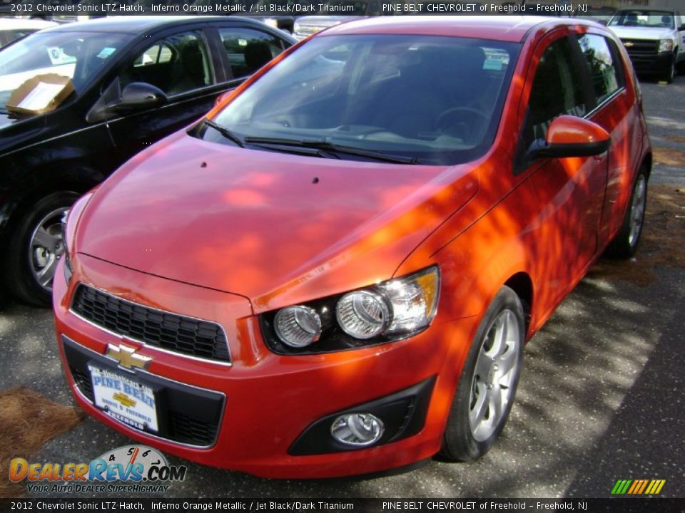 2012 Chevrolet Sonic LTZ Hatch Inferno Orange Metallic / Jet Black/Dark Titanium Photo #1