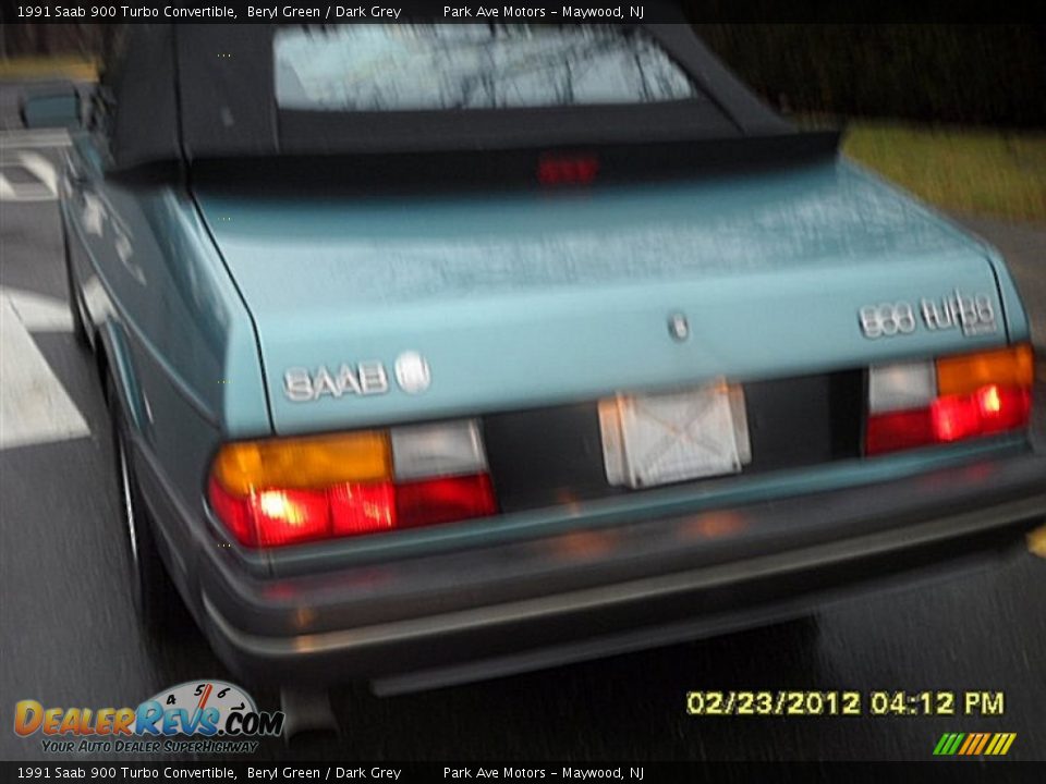 1991 Saab 900 Turbo Convertible Beryl Green / Dark Grey Photo #2