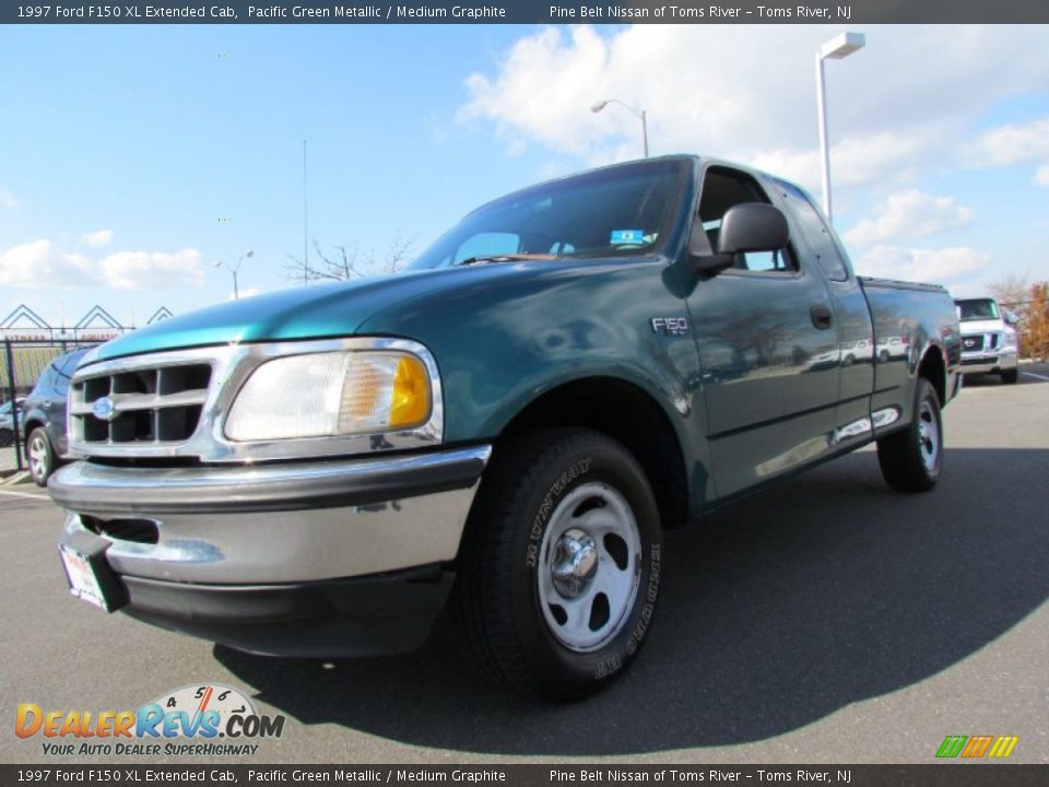 1997 Ford F150 XL Extended Cab Pacific Green Metallic / Medium Graphite Photo #1