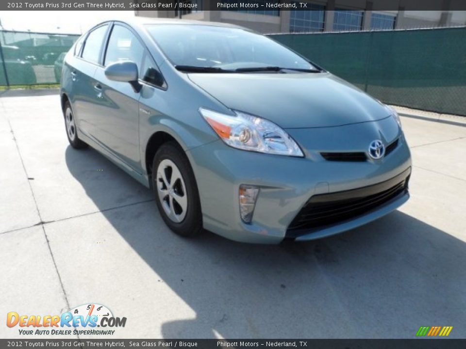 2012 Toyota Prius 3rd Gen Three Hybrid Sea Glass Pearl / Bisque Photo #1