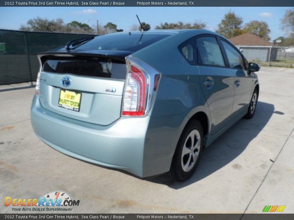 2012 Toyota Prius 3rd Gen Three Hybrid Sea Glass Pearl / Bisque Photo #3