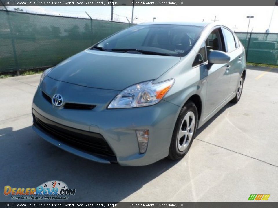 2012 Toyota Prius 3rd Gen Three Hybrid Sea Glass Pearl / Bisque Photo #7
