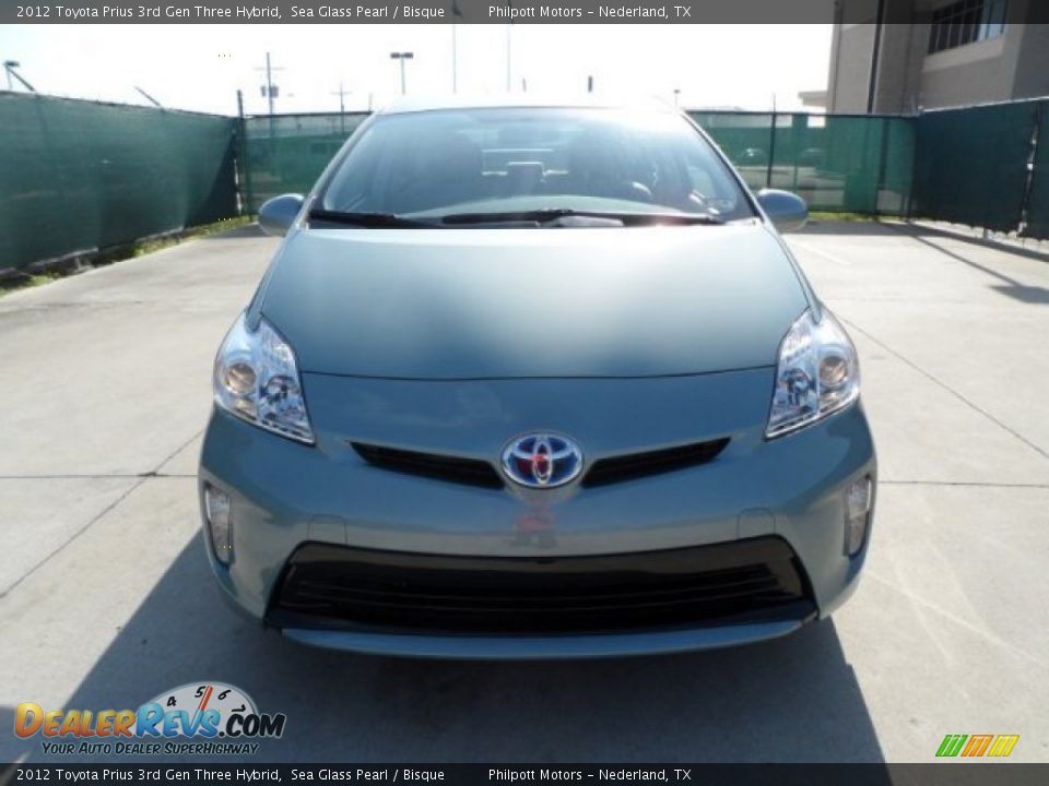 2012 Toyota Prius 3rd Gen Three Hybrid Sea Glass Pearl / Bisque Photo #8