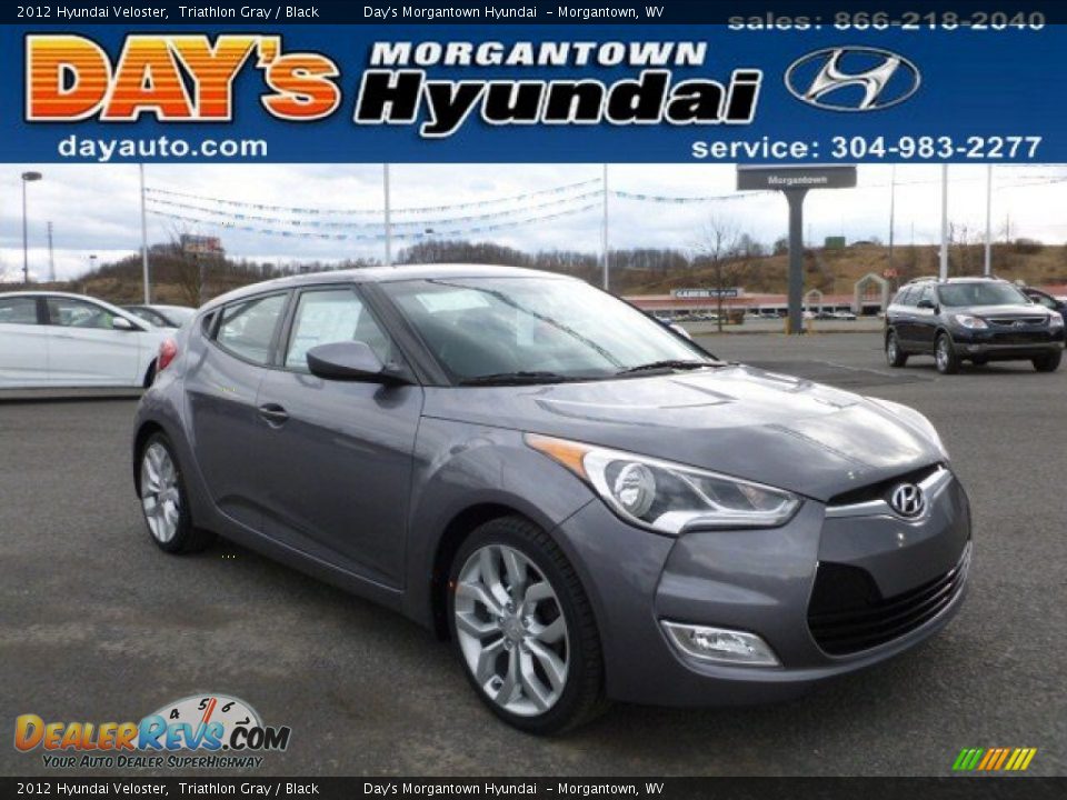 2012 Hyundai Veloster Triathlon Gray / Black Photo #1