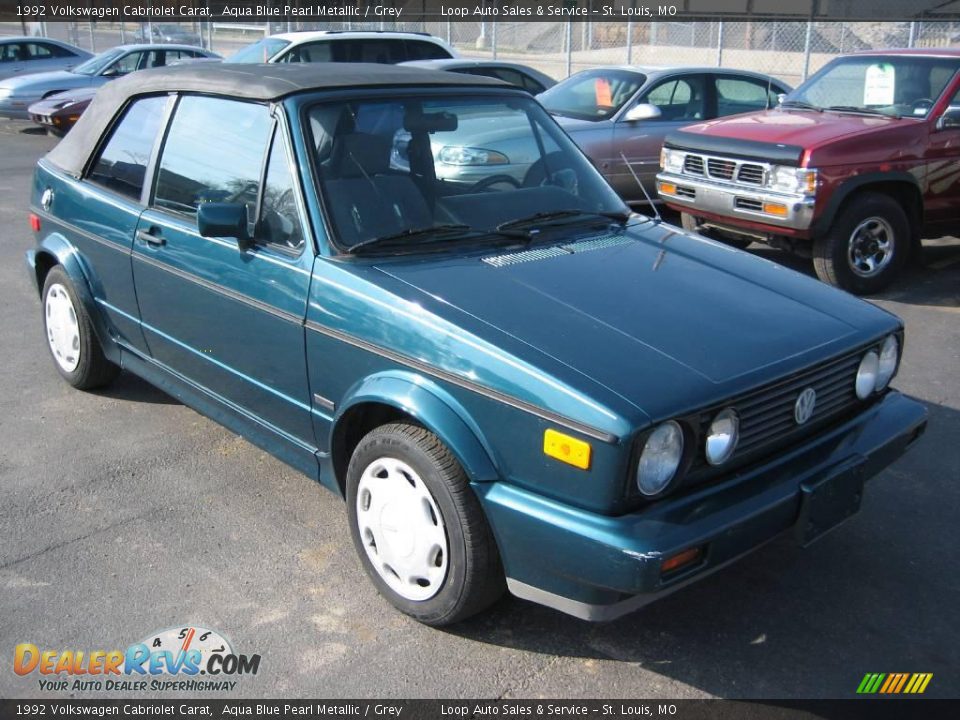 1992 Volkswagen Cabriolet Carat Aqua Blue Pearl Metallic / Grey Photo #1
