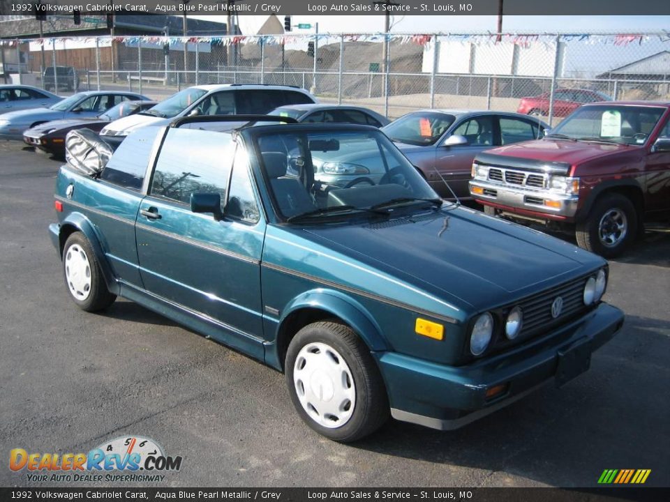 1992 Volkswagen Cabriolet Carat Aqua Blue Pearl Metallic / Grey Photo #18