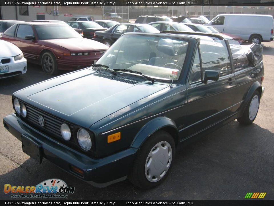 1992 Volkswagen Cabriolet Carat Aqua Blue Pearl Metallic / Grey Photo #19