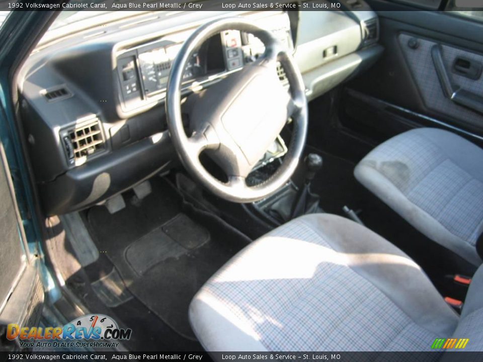 1992 Volkswagen Cabriolet Carat Aqua Blue Pearl Metallic / Grey Photo #22