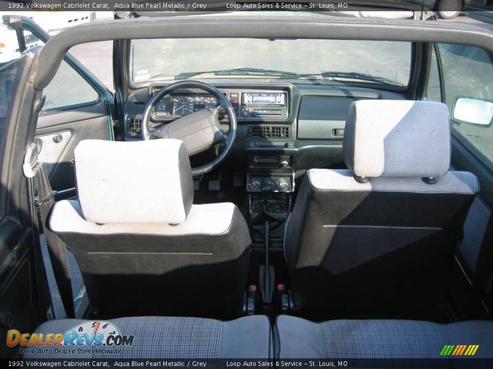 1992 Volkswagen Cabriolet Carat Aqua Blue Pearl Metallic / Grey Photo #28