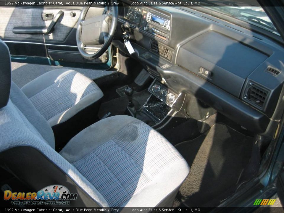 1992 Volkswagen Cabriolet Carat Aqua Blue Pearl Metallic / Grey Photo #29