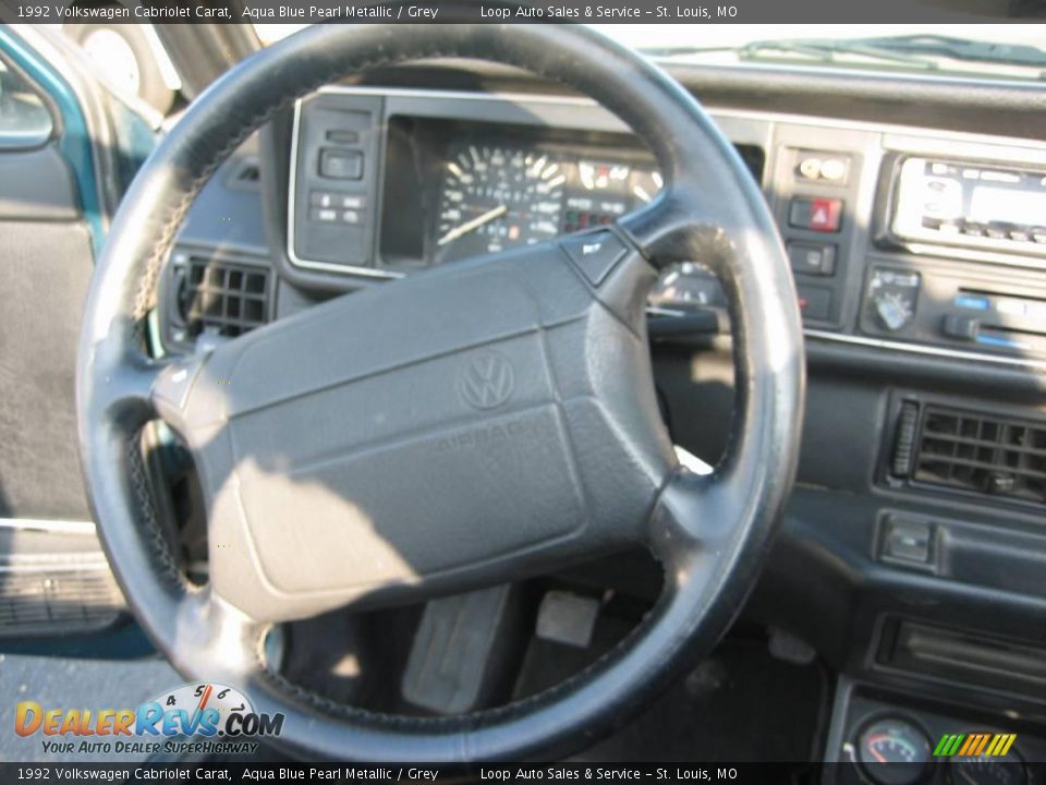 1992 Volkswagen Cabriolet Carat Aqua Blue Pearl Metallic / Grey Photo #36