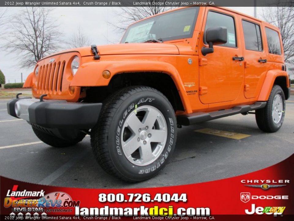 2012 Jeep Wrangler Unlimited Sahara 4x4 Crush Orange / Black Photo #1