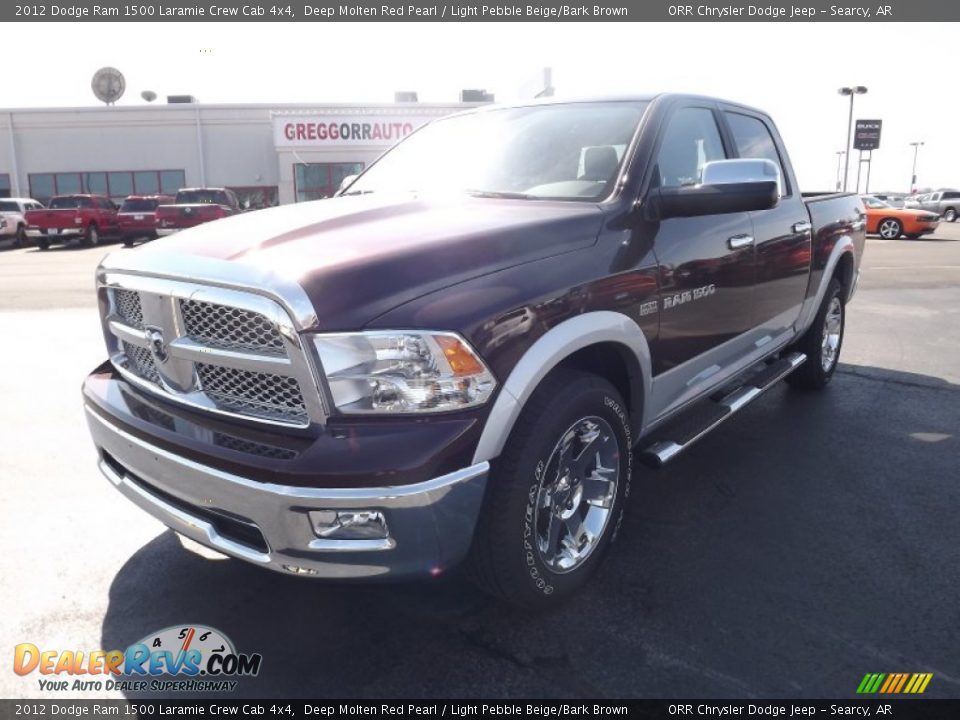 2012 Dodge Ram 1500 Laramie Crew Cab 4x4 Deep Molten Red Pearl / Light Pebble Beige/Bark Brown Photo #1