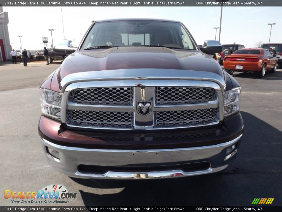 2012 Dodge Ram 1500 Laramie Crew Cab 4x4 Deep Molten Red Pearl / Light Pebble Beige/Bark Brown Photo #2