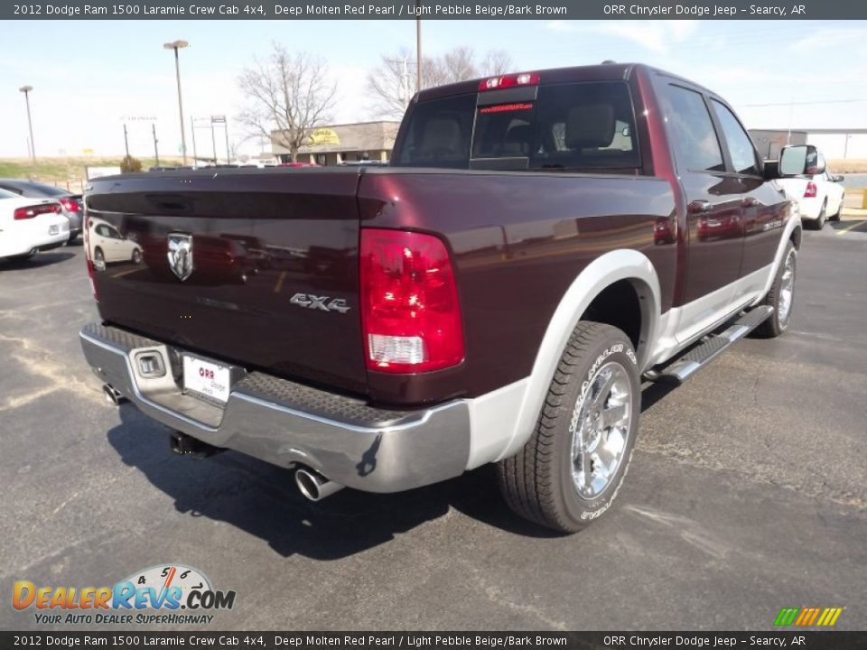 2012 Dodge Ram 1500 Laramie Crew Cab 4x4 Deep Molten Red Pearl / Light Pebble Beige/Bark Brown Photo #5