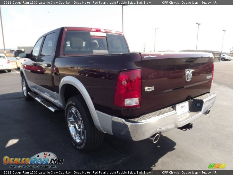 2012 Dodge Ram 1500 Laramie Crew Cab 4x4 Deep Molten Red Pearl / Light Pebble Beige/Bark Brown Photo #7