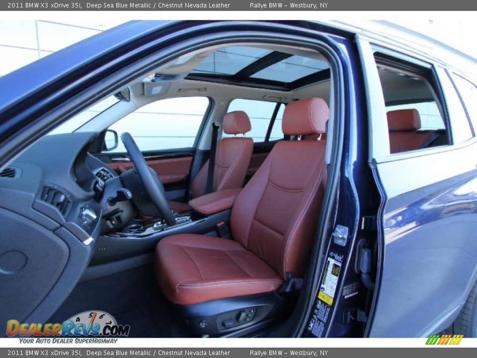 2011 BMW X3 xDrive 35i Deep Sea Blue Metallic / Chestnut Nevada Leather Photo #10