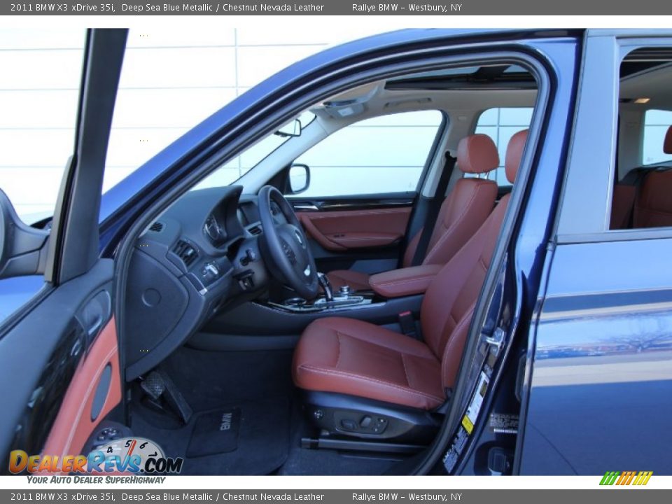 2011 BMW X3 xDrive 35i Deep Sea Blue Metallic / Chestnut Nevada Leather Photo #11