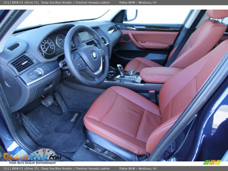 2011 BMW X3 xDrive 35i Deep Sea Blue Metallic / Chestnut Nevada Leather Photo #12