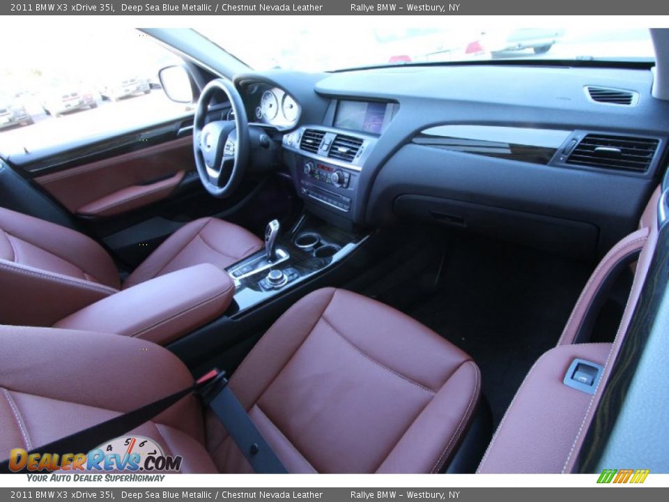 2011 BMW X3 xDrive 35i Deep Sea Blue Metallic / Chestnut Nevada Leather Photo #14