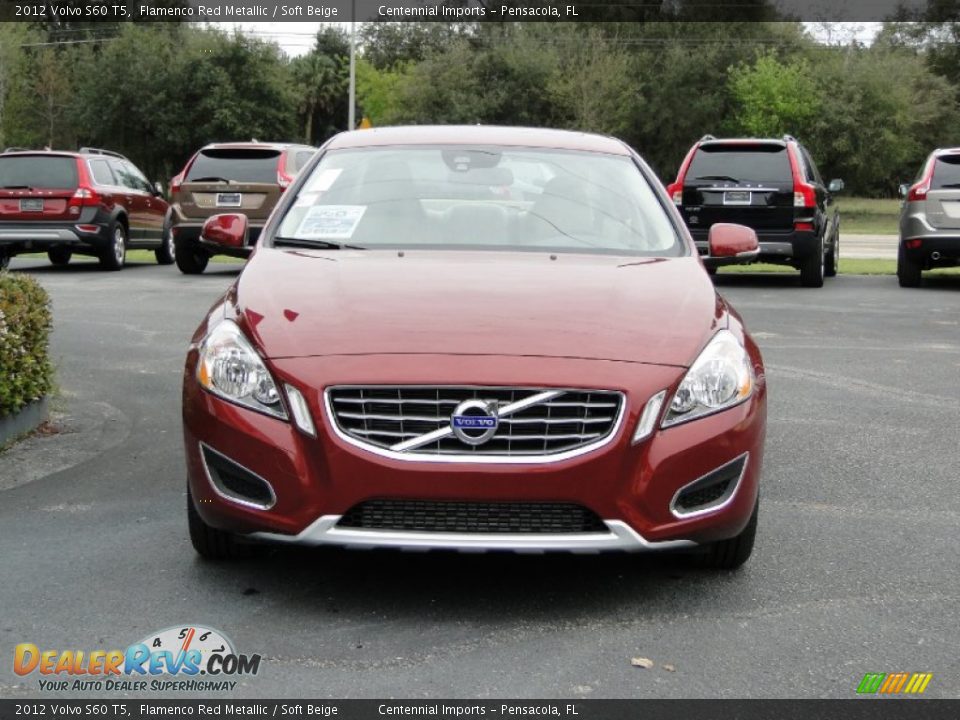 2012 Volvo S60 T5 Flamenco Red Metallic / Soft Beige Photo #4