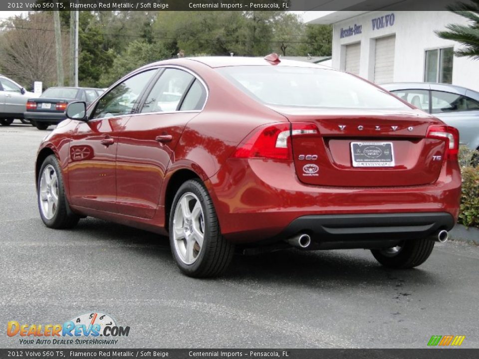 2012 Volvo S60 T5 Flamenco Red Metallic / Soft Beige Photo #8