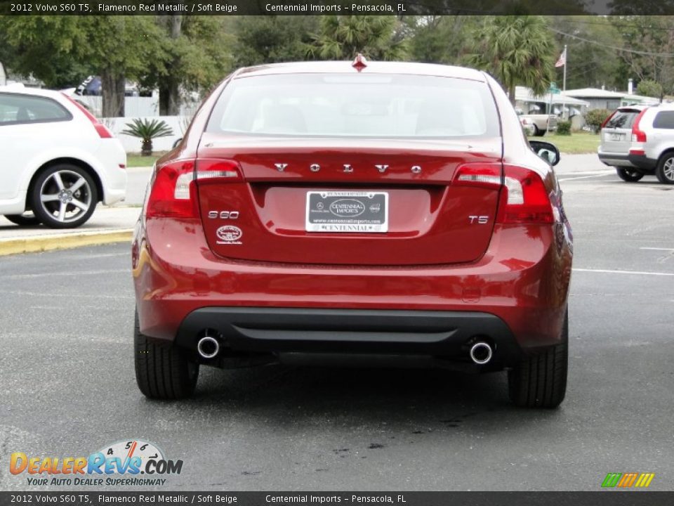2012 Volvo S60 T5 Flamenco Red Metallic / Soft Beige Photo #9