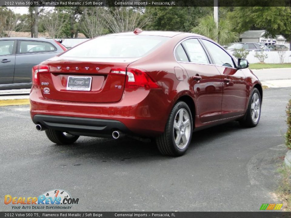 2012 Volvo S60 T5 Flamenco Red Metallic / Soft Beige Photo #10