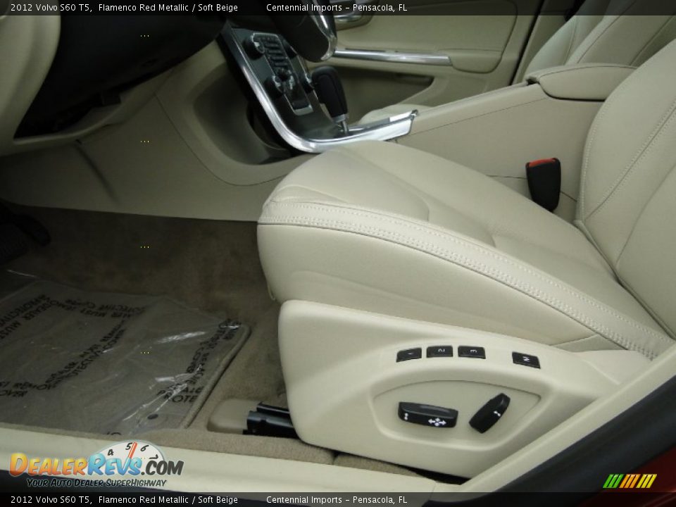 2012 Volvo S60 T5 Flamenco Red Metallic / Soft Beige Photo #13