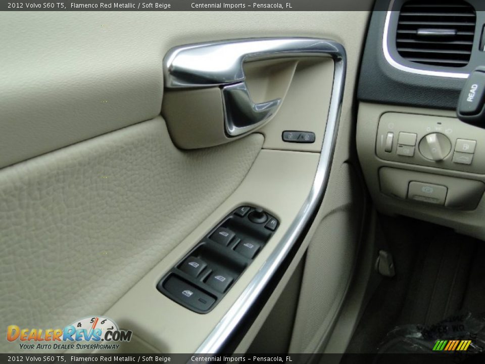 2012 Volvo S60 T5 Flamenco Red Metallic / Soft Beige Photo #15