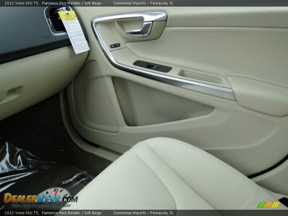 2012 Volvo S60 T5 Flamenco Red Metallic / Soft Beige Photo #20