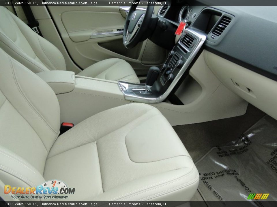 2012 Volvo S60 T5 Flamenco Red Metallic / Soft Beige Photo #21