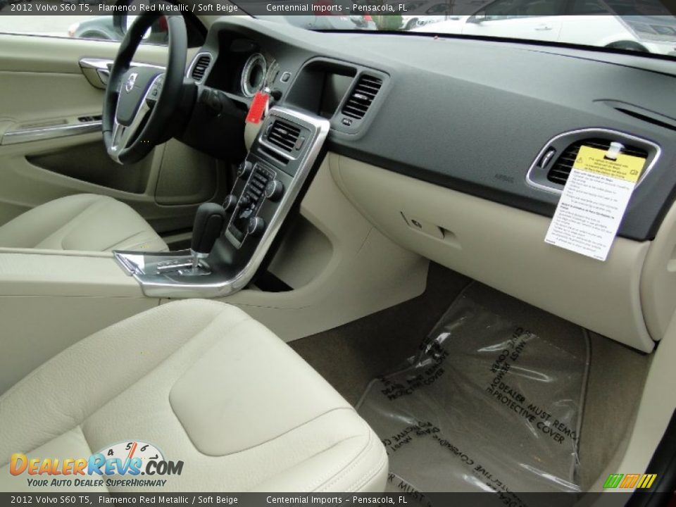 2012 Volvo S60 T5 Flamenco Red Metallic / Soft Beige Photo #22