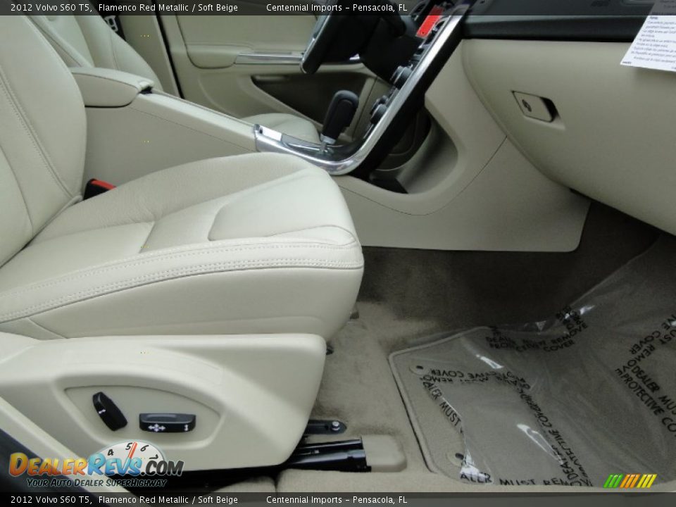 2012 Volvo S60 T5 Flamenco Red Metallic / Soft Beige Photo #23