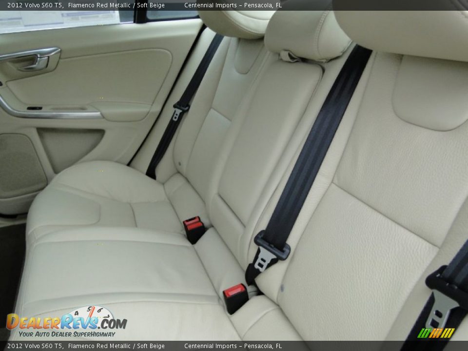 2012 Volvo S60 T5 Flamenco Red Metallic / Soft Beige Photo #25