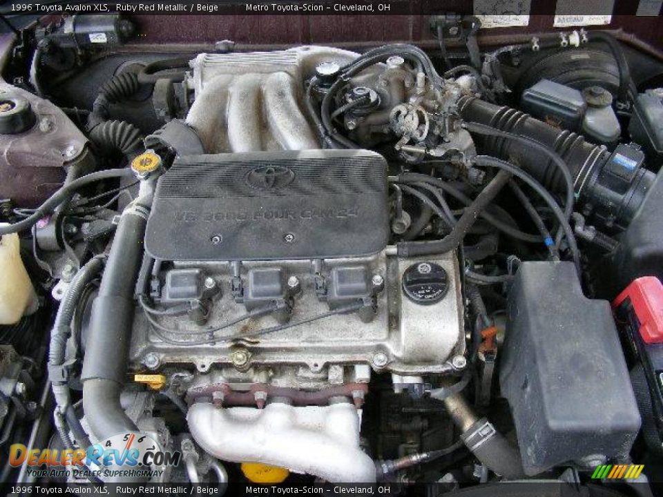 1996 Toyota Avalon XLS Ruby Red Metallic / Beige Photo #24