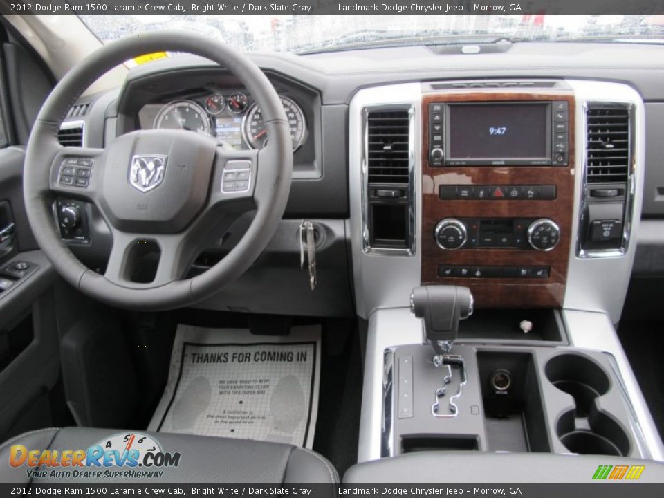 2012 Dodge Ram 1500 Laramie Crew Cab Bright White / Dark Slate Gray Photo #10