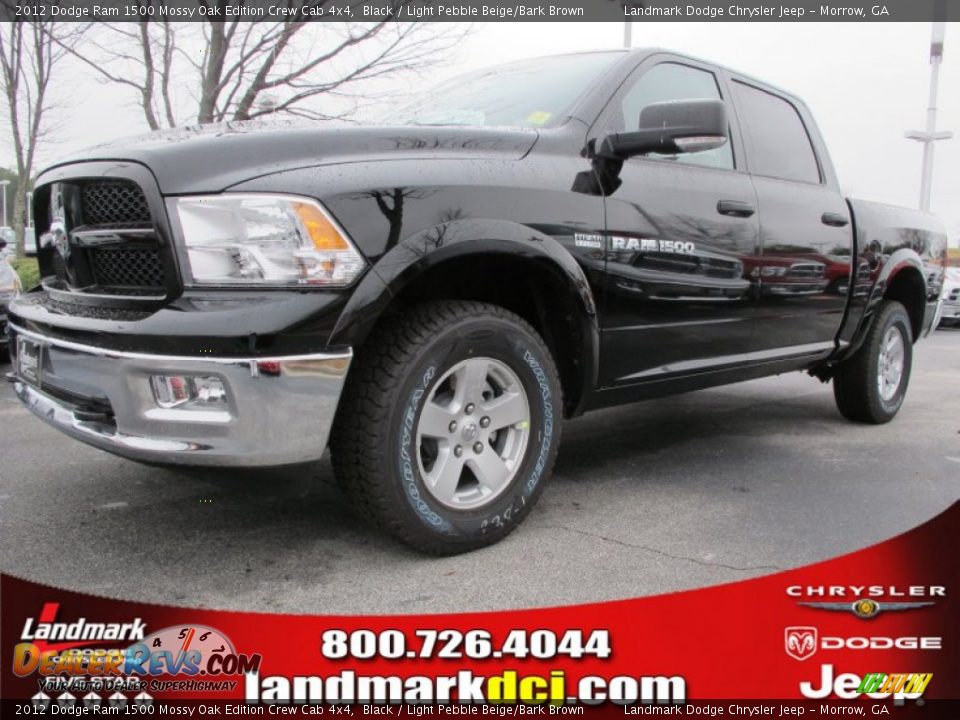 2012 Dodge Ram 1500 Mossy Oak Edition Crew Cab 4x4 Black / Light Pebble Beige/Bark Brown Photo #1
