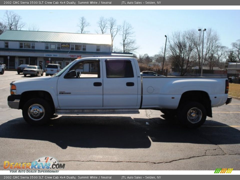 2002 GMC Sierra 3500 SLT Crew Cab 4x4 Dually Summit White / Neutral Photo #3