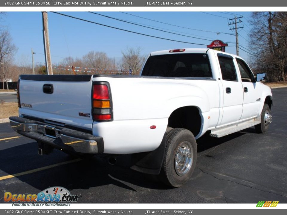 2002 GMC Sierra 3500 SLT Crew Cab 4x4 Dually Summit White / Neutral Photo #6