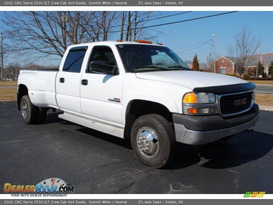 2002 GMC Sierra 3500 SLT Crew Cab 4x4 Dually Summit White / Neutral Photo #7