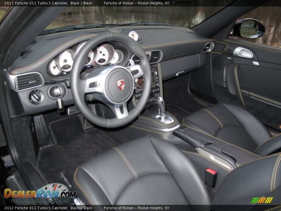 Black Interior - 2012 Porsche 911 Turbo S Cabriolet Photo #12