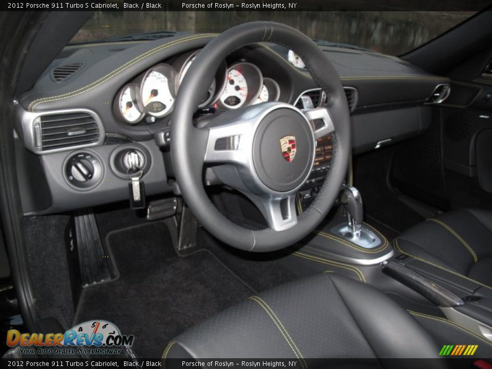 Black Interior - 2012 Porsche 911 Turbo S Cabriolet Photo #23