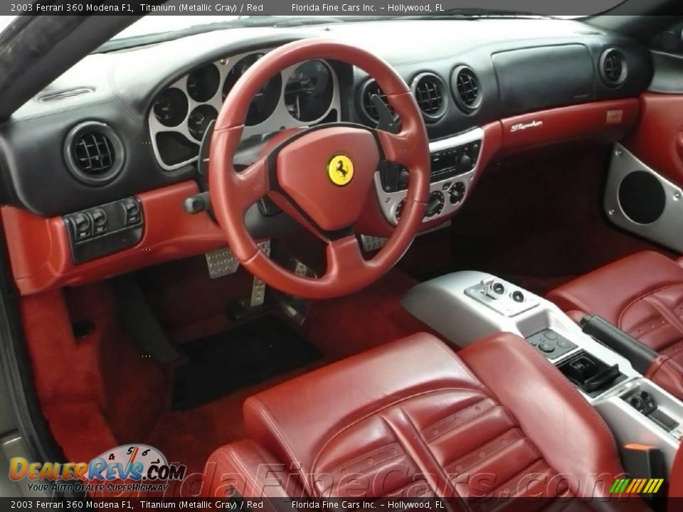 2003 Ferrari 360 Modena F1 Titanium (Metallic Gray) / Red Photo #15