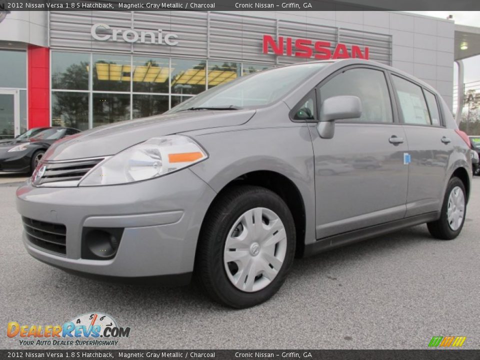 2012 Nissan Versa 1.8 S Hatchback Magnetic Gray Metallic / Charcoal Photo #1