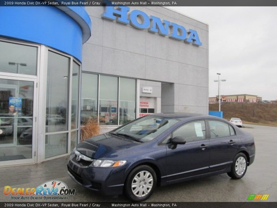 2009 Honda Civic DX-VP Sedan Royal Blue Pearl / Gray Photo #1
