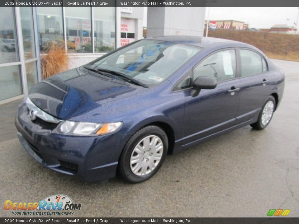 2009 Honda Civic DX-VP Sedan Royal Blue Pearl / Gray Photo #2