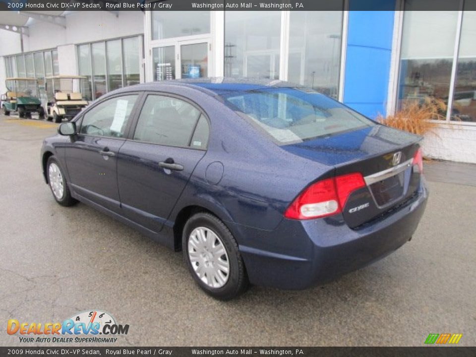 2009 Honda Civic DX-VP Sedan Royal Blue Pearl / Gray Photo #5