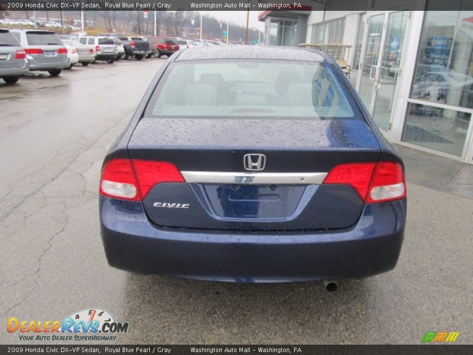 2009 Honda Civic DX-VP Sedan Royal Blue Pearl / Gray Photo #6