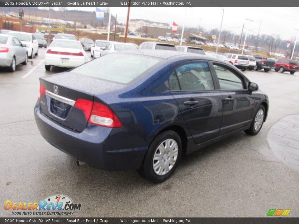 2009 Honda Civic DX-VP Sedan Royal Blue Pearl / Gray Photo #7
